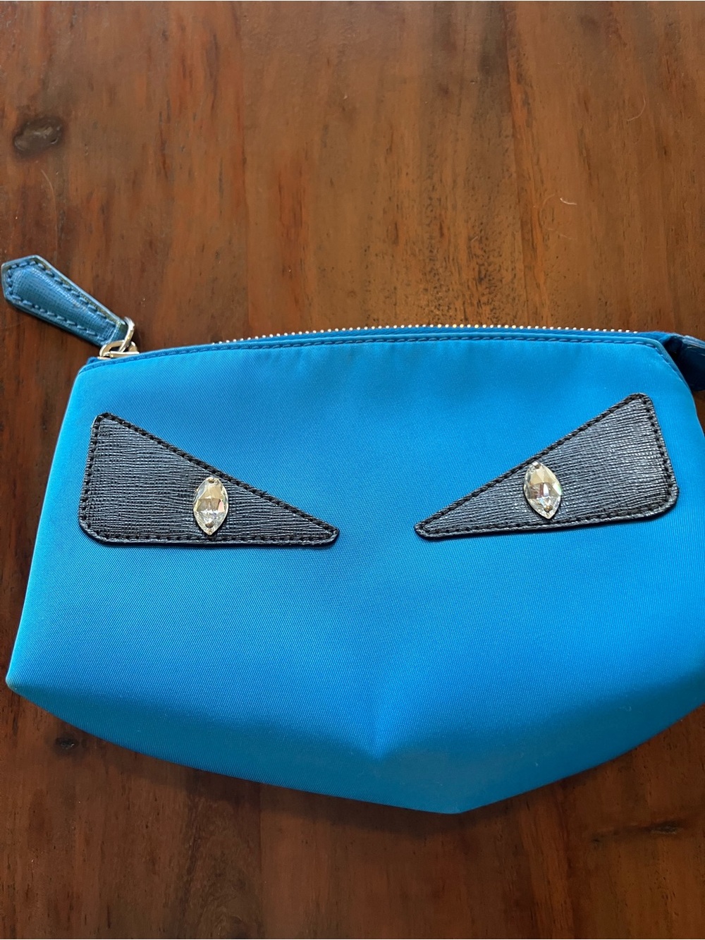 Fendi Bright Blue Eye-Appliqué Zip Cosmetic Pouch - Picture 1 of 6